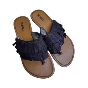 Bongo Brown Fringe Sandals size 10
